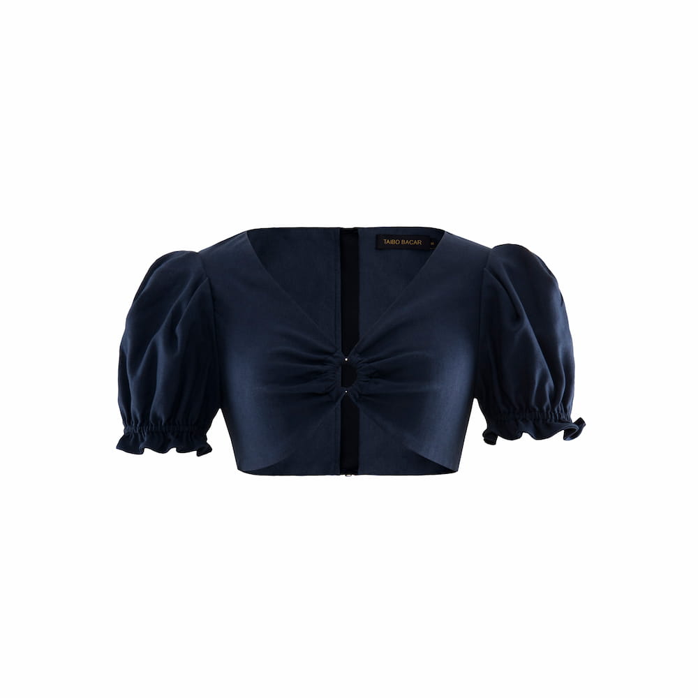 Butterfly Crop Top Blue - Taibo Bacar